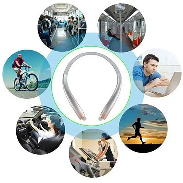 Alt view image 2 of 5 - ForFuego Neckband Sports Earphones, Retractable Wire, Call Reminder, CVC 6.0 Mic, Active Noise Cancelling, Bluetooth 5.0, IPX5 Waterproof, Flexible Ergonomic Design for Running GymBlack