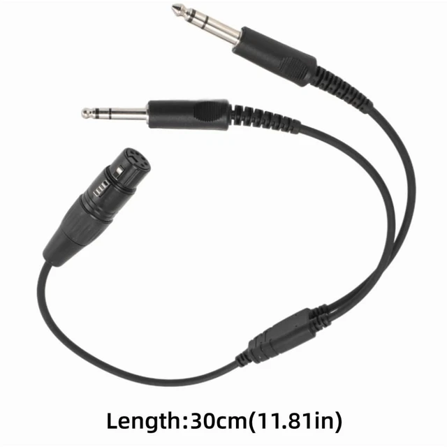 Alt view image 2 of 5 - Anu Limen 11.81 Inch XLR 5 Pin Female to GA Dual Male Plug Y Splitter Cable Headphone Adapter Plug and Play for Airbus Aviation Headset Adapter