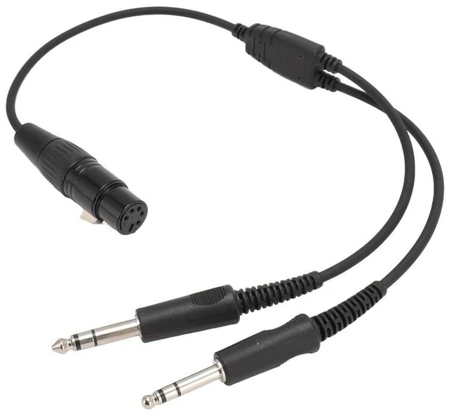 Main image of Anu Limen 11.81 Inch XLR 5 Pin Female to GA Dual Male Plug Y Splitter Cable Headphone Adapter Plug and Play for Airbus Aviation Headset Adapter
