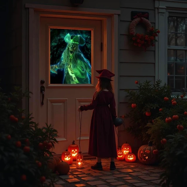 Alt view image 4 of 5 - AtmosFX Ghostly Jump Scares Digital Decoration on USB Includes 8 Atmosfx Video Effects for Hallloween