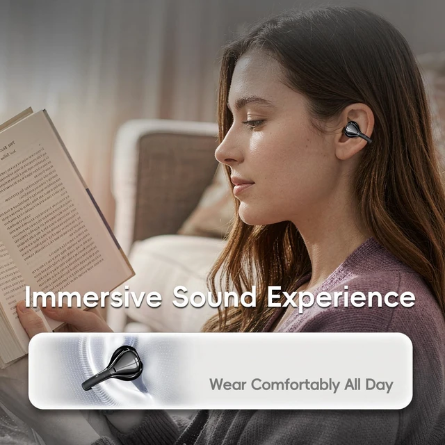 Alt view image 2 of 5 - OceanSunds Clip-On Earbuds, Open-Ear Wireless Bluetooth 6.0 Headphones