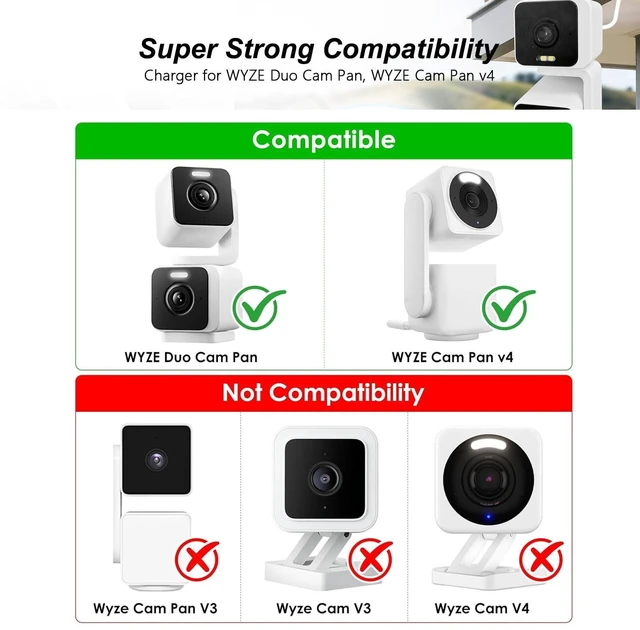 Alt view image 2 of 5 - QKCOK 4 Pack 16FT Power Adapter for WYZE Duo Cam Pan,WYZE Cam Pan v4,Petcube Cam Indoor/Petcube Cam 360/TP-Link Tapo C120,Blink mini2,Blink Outdoor 4,USB Type C Power Cord