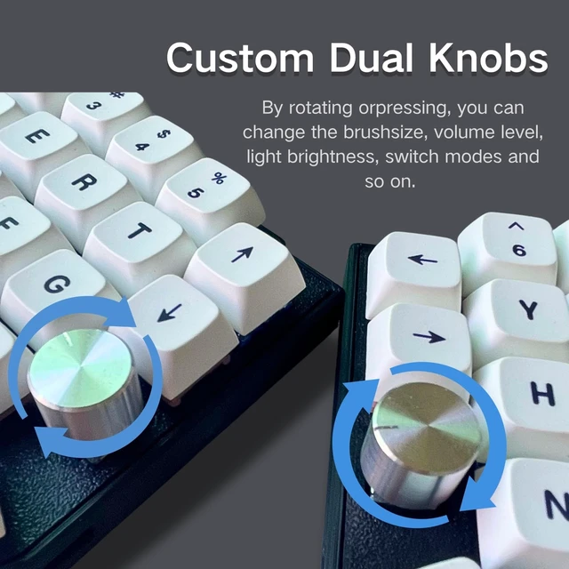 Alt view image 4 of 5 - YHOKKBD Corne 4x6 Ergonomic Split Mechanical Keyboard, 60% Layout, Dual Knob, RGB Backlight, Hot Swap MX Axis, Vial Programmable, Kailh Whale Fall Switch, for Gaming and Programmer
