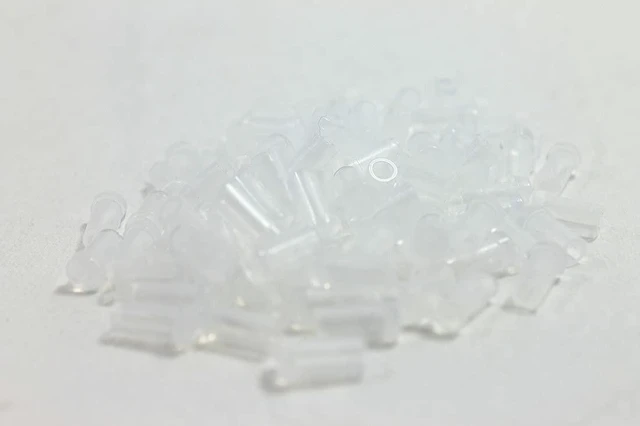 Main image of Fiber Optic Plastic Universal Dust Cap For 1.25mm Ferrules. Fits LC and MU Connectors. 100pcs/pack, Clear Color