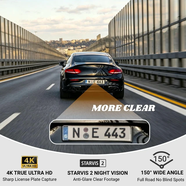 Alt view image 4 of 5 - Mercedes-Benz 4K Dash Cam Front and 1080P Rear for 2020-2026 GLE/GLS