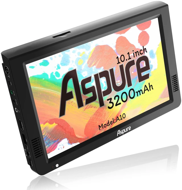 Main image of aspure 10 Inch Portable Digital ATSC TFT HD Screen Freeview LED TV for Car,Caravan,Camping,Outdoor or Kitchen.Built-in Battery Television/Monitor with Multimedia Player Support USB Card