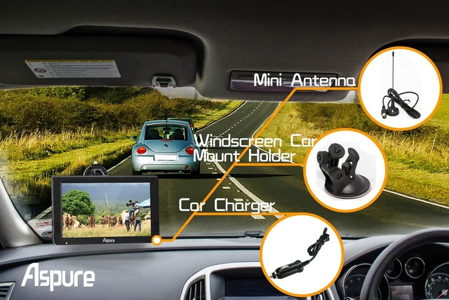 Alt view image 4 of 5 - aspure 10 Inch Portable Digital ATSC TFT HD Screen Freeview LED TV for Car,Caravan,Camping,Outdoor or Kitchen.Built-in Battery Television/Monitor with Multimedia Player Support USB Card