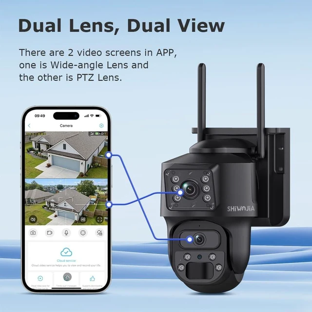 Alt view image 3 of 5 - SHIWOJIA 4G 360PTZ Solar Camera for Off-Grid, Ubox Pro, 24/7 AOV Recording