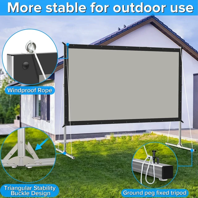Alt view image 4 of 5 - JWSIT Rear Projector Screen 120inch,Outdoor Movie Screen with 3-Layers PVC