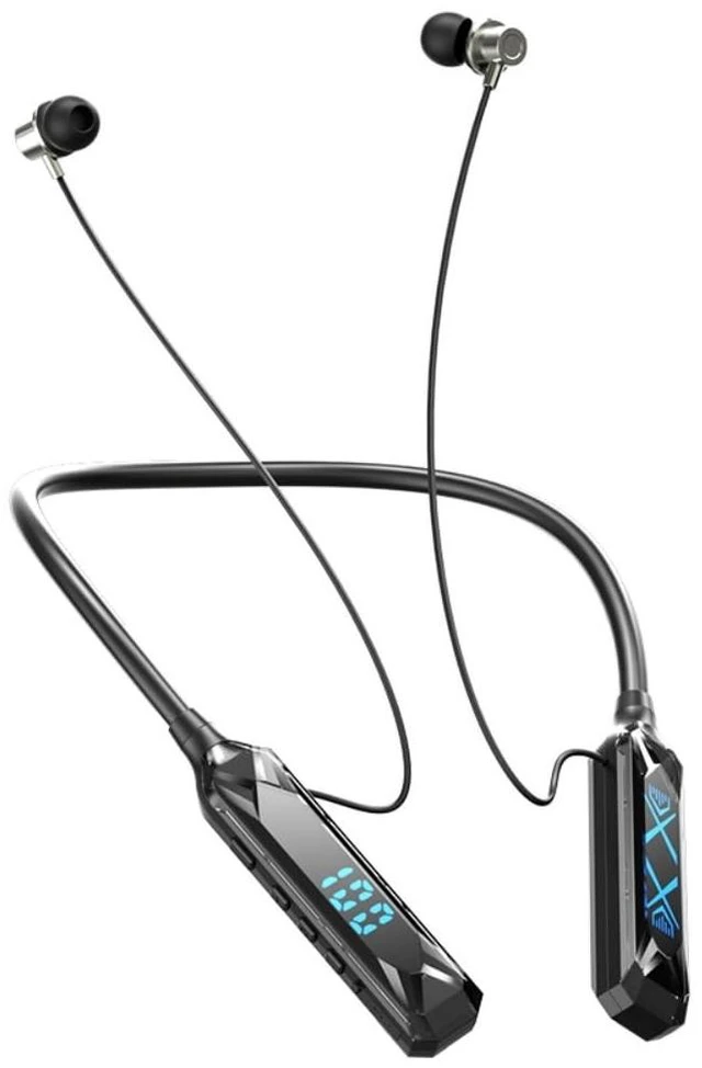 Main image of Neckband Bluetooth Headphones 6.0 Bluetooth 120 Hours Playtime with Microphone with Display Magnetic Earphones 200 Hours Playtime IPX7 Sports Waterproof in-Ear Neckband Earbuds with TF Card Slot