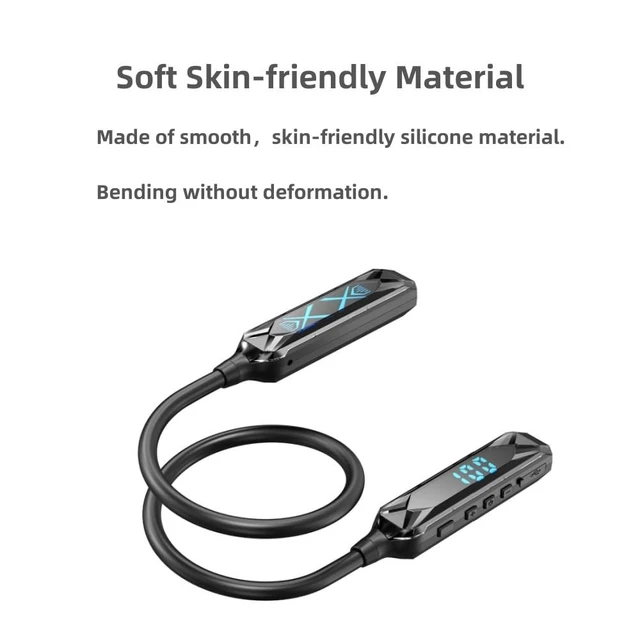 Alt view image 4 of 5 - Neckband Bluetooth Headphones 6.0 Bluetooth 120 Hours Playtime with Microphone with Display Magnetic Earphones 200 Hours Playtime IPX7 Sports Waterproof in-Ear Neckband Earbuds with TF Card Slot