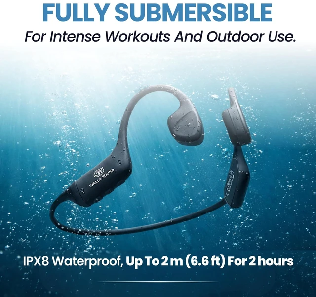 Alt view image 4 of 5 - WALLA SOUND Bone Conduction Headphones with Mic, Waterproof Swim MP3 32GB