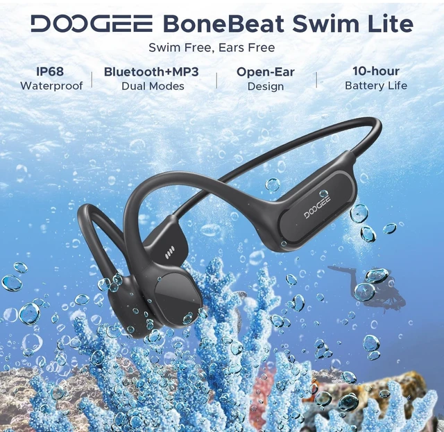 Alt view image 3 of 5 - DOOGEEEco Bone Conduction Headphones IP68 Waterproof Swimming Headphones,10H Running Headphones Bluetooth 5.4 Open Earphones 32GB MP3 Dual Modes for Cycling,Underwater Swimming,Fitness (DGERY)