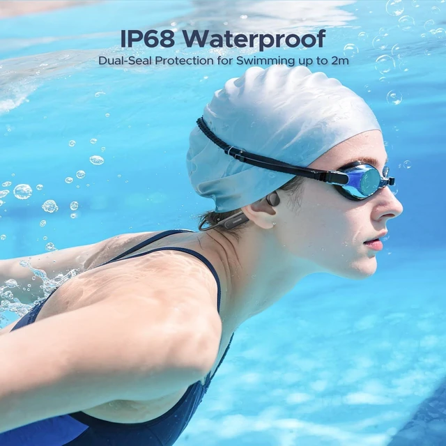 Alt view image 4 of 5 - DOOGEEEco Bone Conduction Headphones IP68 Waterproof Swimming Headphones,10H Running Headphones Bluetooth 5.4 Open Earphones 32GB MP3 Dual Modes for Cycling,Underwater Swimming,Fitness (DGERY)