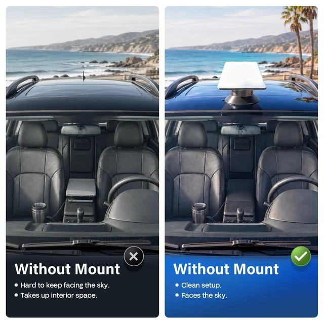 Alt view image 3 of 5 - Starlink Mini Mount, Electric Suction Cup Mount for Vehicle Roof