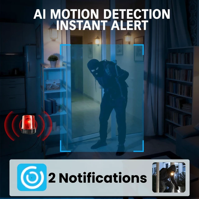 Alt view image 4 of 5 - aidowocam 2026 Upgraded 4K HD Mini Security Camera, Wireless WiFi Indoor Nanny Cam with Night Vision, Motion Detection, Remote Viewing & 100-Day Battery Life
