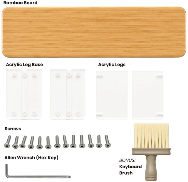 Alt view image 3 of 5 - Bamboo Monitor Riser, Wide Desktop Monitor Stand for Desk with Clear Acrylic Legs, 31.5 x 8inch Bamboo Wood Shelf, Fit Keyboard, Home Office Workspace Accessories, Study Stationaries Storage (Natural)