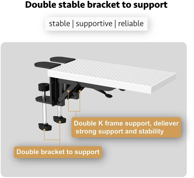 Alt view image 4 of 5 - HONJIE Computer arm Support Bracket, Suitable for Office desks, Sturdy Mouse arm Support, Computer Desk Extender, Suitable for Home and Office
