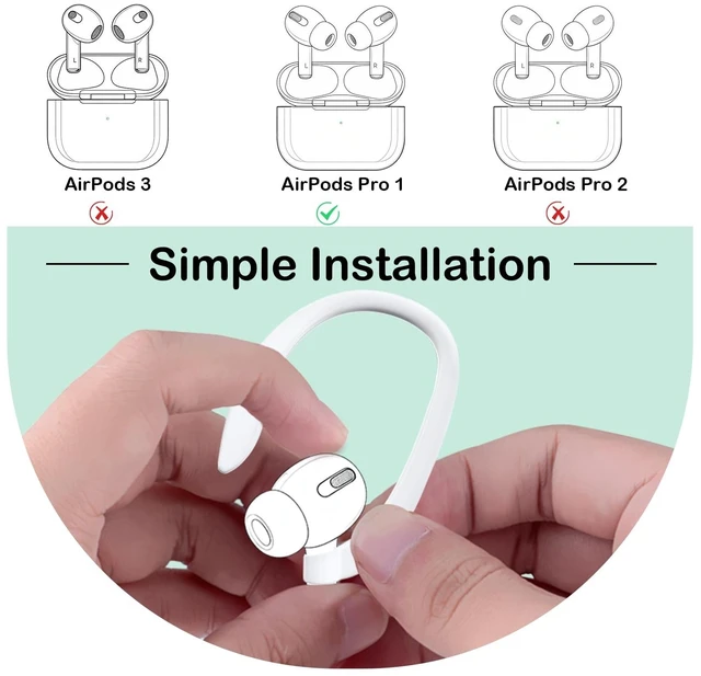 Alt view image 3 of 5 - Ear Hooks with OEM Right Replacement Earbuds A2083 for AirPods Pro 1 (1st Generation), Single Right Ear Side Only, Compatible with Original AirPods A2190 Charging Case