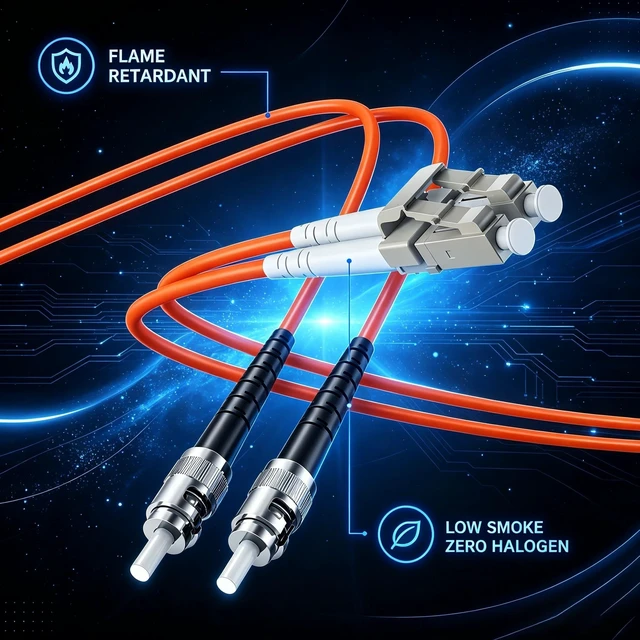 Alt view image 3 of 5 - SK-LINK OM2 LC to ST Fiber Optic Patch Cable 3m/10ft 5-Pack Duplex LSZH
