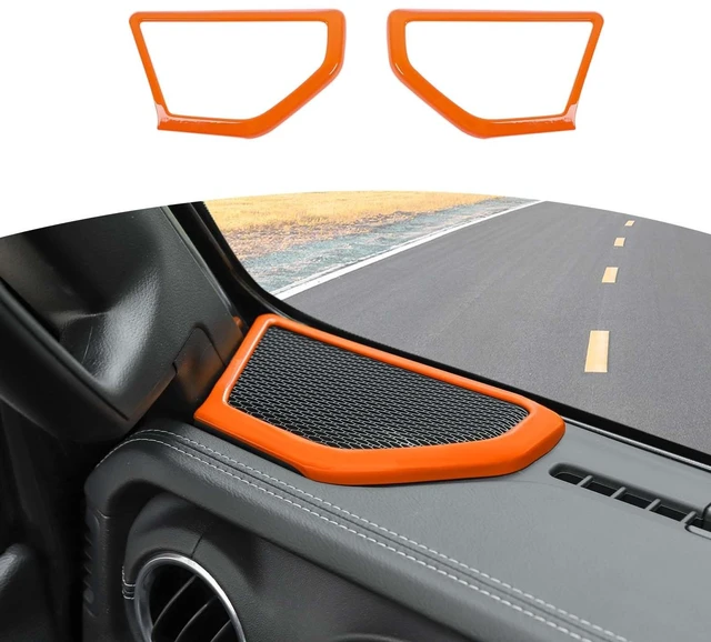 Main image of RT-TCZ for Jeep JL A Pillar Speaker Trim Cover Orange for Jeep Wrangler JL JLU 2018+ for Gladiator JT 2020+ Orange Interior Accessories 2pcs
