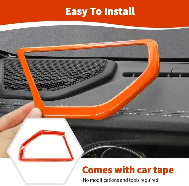 Alt view image 5 of 5 - RT-TCZ for Jeep JL A Pillar Speaker Trim Cover Orange for Jeep Wrangler JL JLU 2018+ for Gladiator JT 2020+ Orange Interior Accessories 2pcs