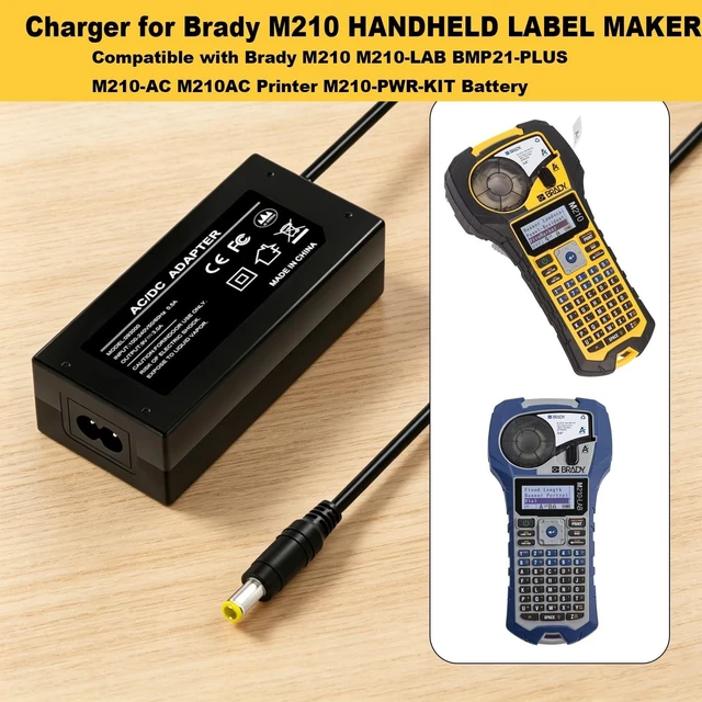 Alt view image 2 of 5 - Power Adapter for Brady M210 Handheld Label Maker Battery