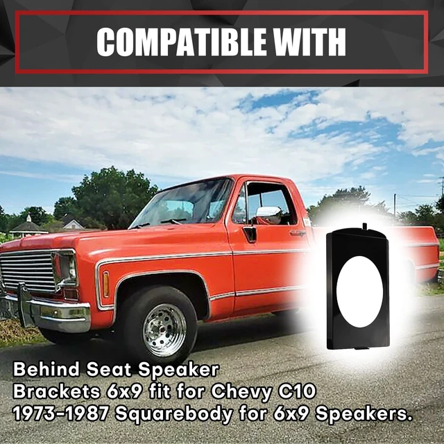 Alt view image 2 of 5 - VIAGL Speaker Brackets Behind Seat 6x9 fit for Chevy C10 1973-1987 Squarebody for 6x9 Speaker, Black