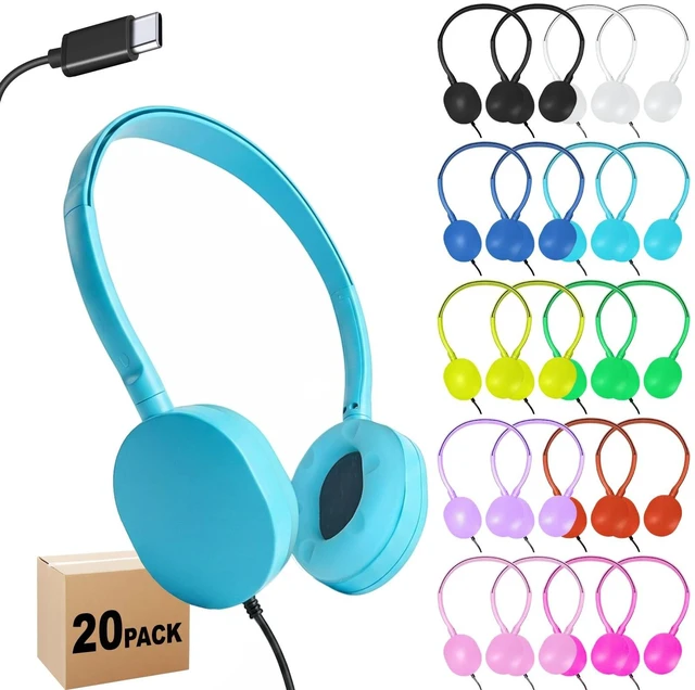 Main image of SHAIMEWEI USB-C Headphones, 20-Pack, Multi Color
