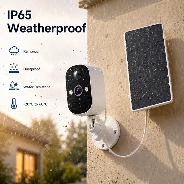 Alt view image 4 of 5 - SolarPowered Outdoor Sec Cam,3MP,Color Night Vision,2Way Audio,IP65,2PK