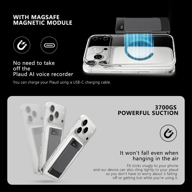 Alt view image 5 of 5 - TUOOUT Magnetic Dock for Plaud Note Pro AI & Plaud Note Recorder, Fast Charger, Magnetic Accessories, Plaid Portable Magnetic Charger