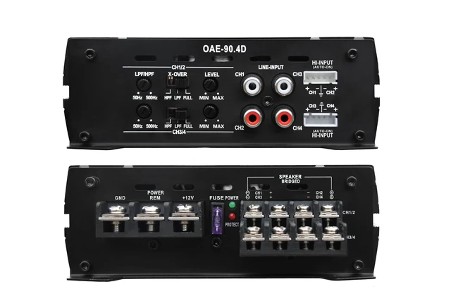 Alt view image 2 of 5 - OceanAudio OAE-90.4D Compact Full-Range Class D 4 Channel 720W Car Amplifier