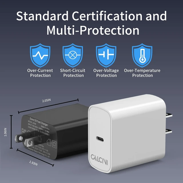 Alt view image 4 of 5 - USB C Charger Block CALCINI 2 Pack GAN 65W USB C Charger Fast Type C for Laptop Charger Power Adapter MacBook Pro/Air, GalaxyS21/S20, Dell XP S13, Note 20/10+, Phone15/Mini iPad,Pixel