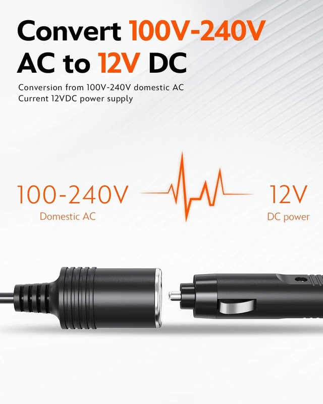 Alt view image 3 of 5 - AC to DC Converter, AC/DC 12V 15A 180W Power Supply Adapter Transformer for Tire Inflator, Car Refrigerator, Paddle Board Pump, 110V to 12V Converter Car Cigarette Lighter Adapter Power Supply