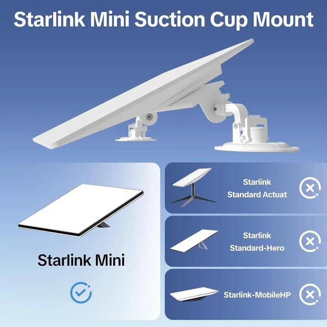 Alt view image 2 of 5 - Starlink Mini Suction Cup Mount, Starlink Car Mount, Adjustable Suction Cup Suitable for Cars, Window, Sunroof, RVs, Boats Stable Satellite Signal During Travel