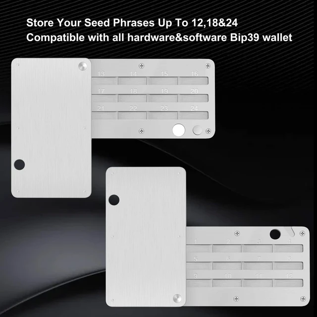 Alt view image 4 of 5 - Crypto Steel Seed Storage, Bitcoin Wallet Cryptocurrency Seed Backup, Cold Hardware Wallet Seed Phrase, Supports up to 24 words