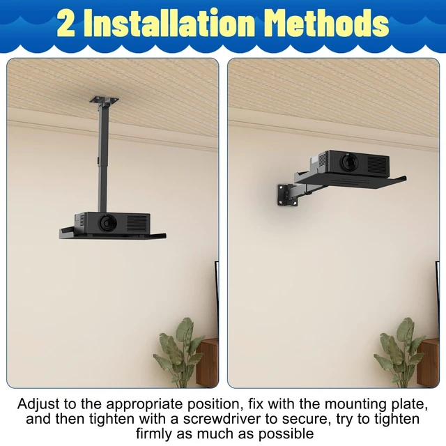 Alt view image 5 of 5 - Adjustable Height Projector Ceiling Mount for Home Theater Or Office(Black)
