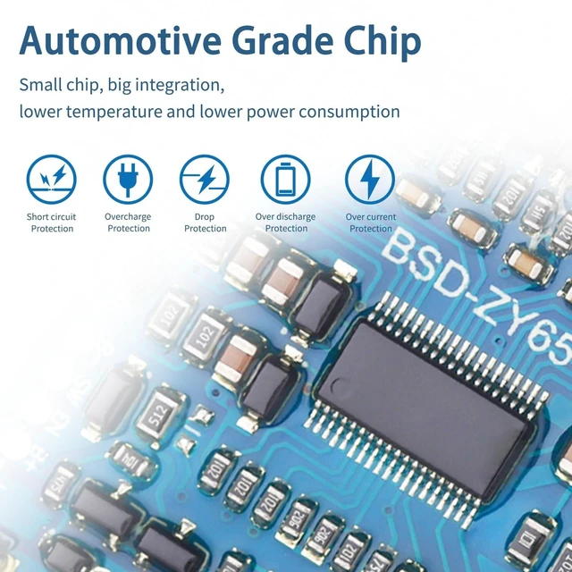 Alt view image 5 of 5 - Bisida 20S BMS 64V 100A Lifepo4 Battery Management System PCB Protection Board with Balance Wire and NTC,Ten Functional protections, Common Port, for Lifepo4 Battery Pack (20S 64V 100A)