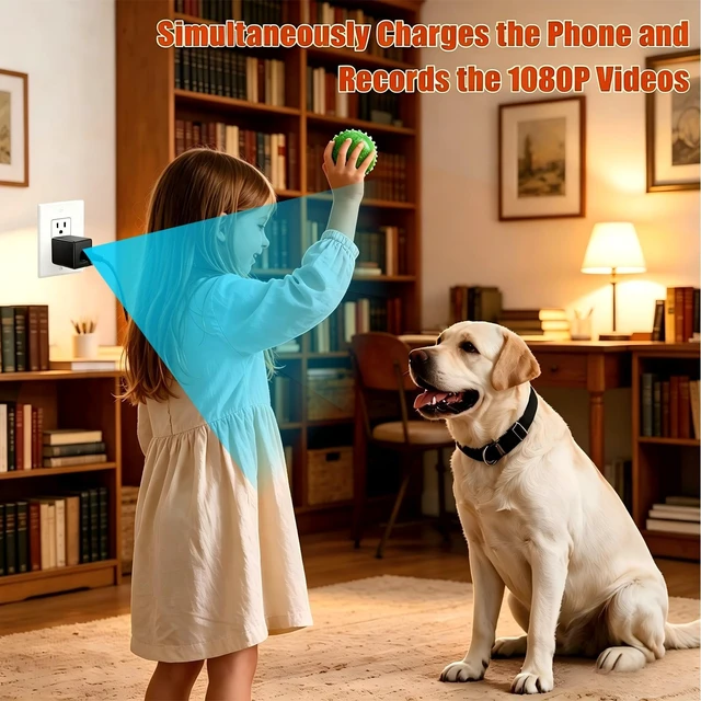 Alt view image 3 of 5 - USB Charger Camera 1080P FHD WiFi Hidden Nanny Cam with App Live View, Motion Detection & Night Vision, Wireless Mini Security Camera for Home Office Baby Pet Monitoring