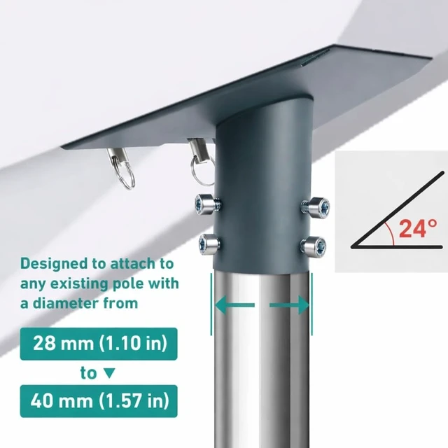 Alt view image 2 of 5 - YIILII Starlink Gen 3 Pipe Adapter, Compatible with Standard 4/4X/V4/Enterprise, Heavy Duty Steel, Metal Locking Pins, 1.1"-1.57" Pole, Adapter Only