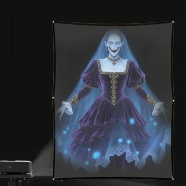 Alt view image 5 of 5 - 100" Holographic Rear Projection Screen, Double-Sided Anti-Crease Polyester