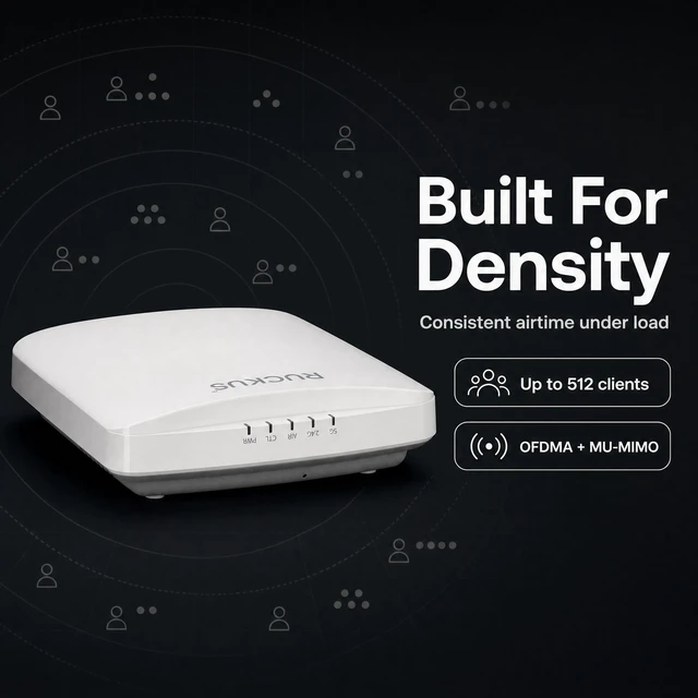 Alt view image 3 of 5 - Ruckus R550 Wi-Fi 6 Indoor Access Point, Dual-Band 2x2:2 MU-MIMO, Up to 1Gbps, 2x1GbE & USB, WPA3, 802.11ax/ac/n, PoE, Model 9U1-R550-US00, Cloud Care Pre-Configured Bundle Eligible