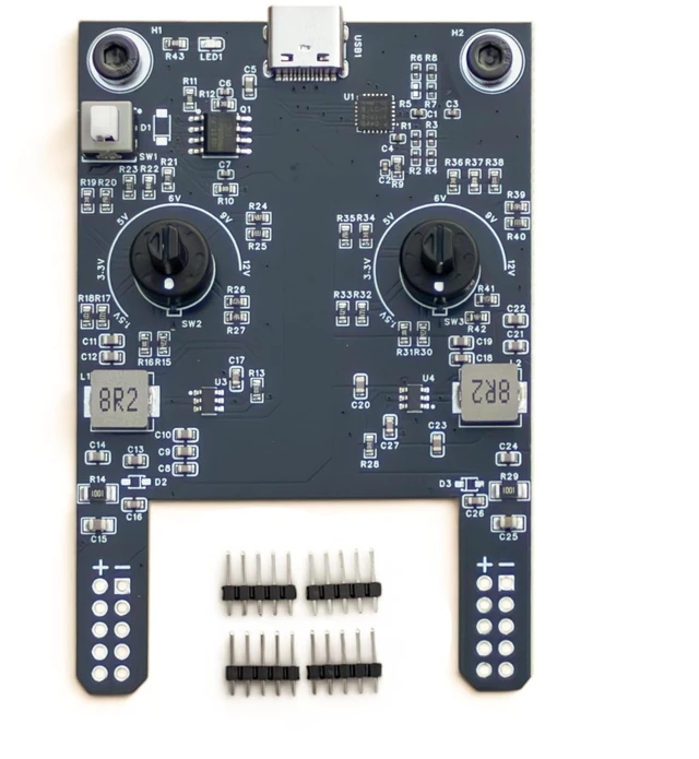 Main image of Bintronics USB-C Adjustable 12V/9V/6V/5V/3.3V/1.5V 2A Total Output Breadboard Power Supply USB-C PD Compatible with Raspberry Pi, Pico W, ESP32