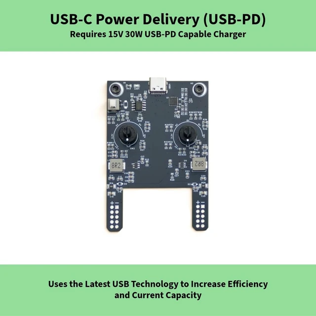 Alt view image 5 of 5 - Bintronics USB-C Adjustable 12V/9V/6V/5V/3.3V/1.5V 2A Total Output Breadboard Power Supply USB-C PD Compatible with Raspberry Pi, Pico W, ESP32