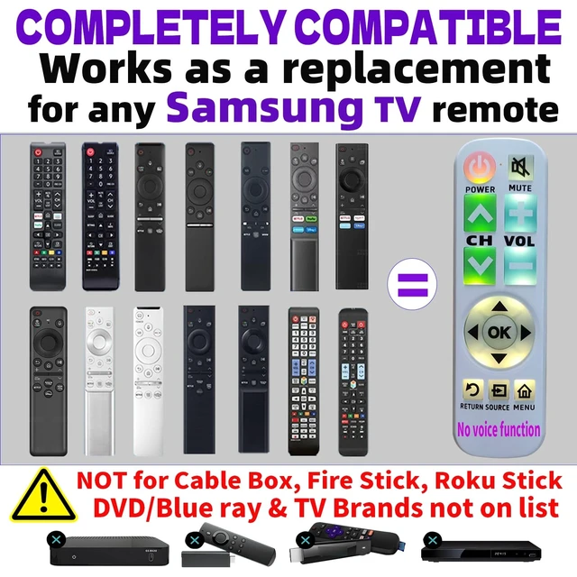 Alt view image 2 of 5 - HIQAQWUA Backlit Big Button Remote for Samsung TVwith White Silicone Cover