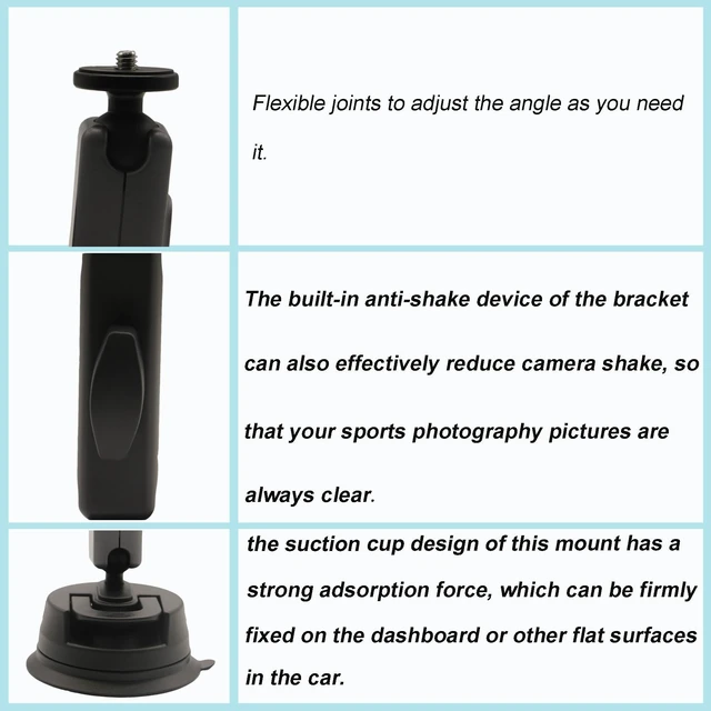 Alt view image 4 of 5 - UGpine Car Windshield Suction Cup Mount Car Dashboard Holder Motorcycle Handle Mount Fit for Suction Cup Mount Go Pro Max Mini Hero13/12/11/10/9/8/7/6/5 /DJI Pocket 2, ONE RS, R, ONE X3, X2