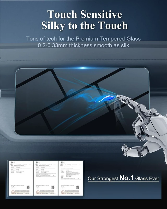 Alt view image 4 of 5 - BIBIBO for New 2027 Rivian R2 15.6" Screen Protector HD Glass