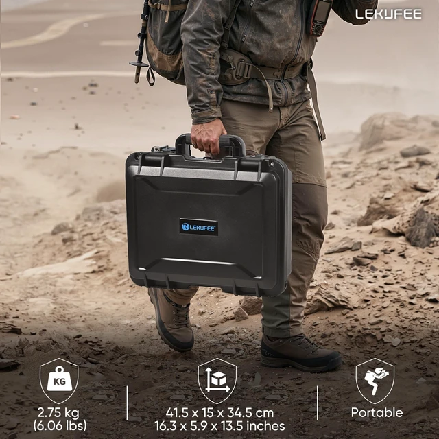 Alt view image 4 of 5 - Lekufee Waterproof Hard Case for Starlink Mini Kit, IP67 Protective Carrying Case with Custom EVA Foam Insert, Fits Dish, Adapter, Cable & Accessories, Shockproof Travel Storage Case