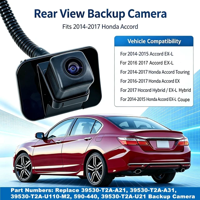 Alt view image 3 of 5 - Rear View Backup Camera for 2014 2015 2016 2017 Honda Accord Sedan EX-L