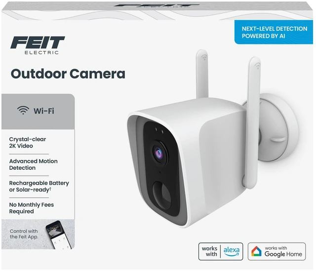 Main image of Feit Electric Smart Outdoor Wireless Security Camera, 2K HD Video, Battery Powered or Solar-Ready, Advance Motion Detection, 2.4GHz Wi-Fi, 30ft. Night Vision, 2-Way Audio with Micro SD Card Sto